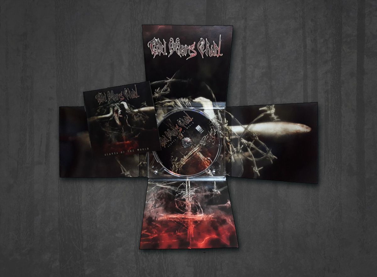 Additional artwork for "Slaves of the World" by Old Man's Child available at Darkwoods Webstore