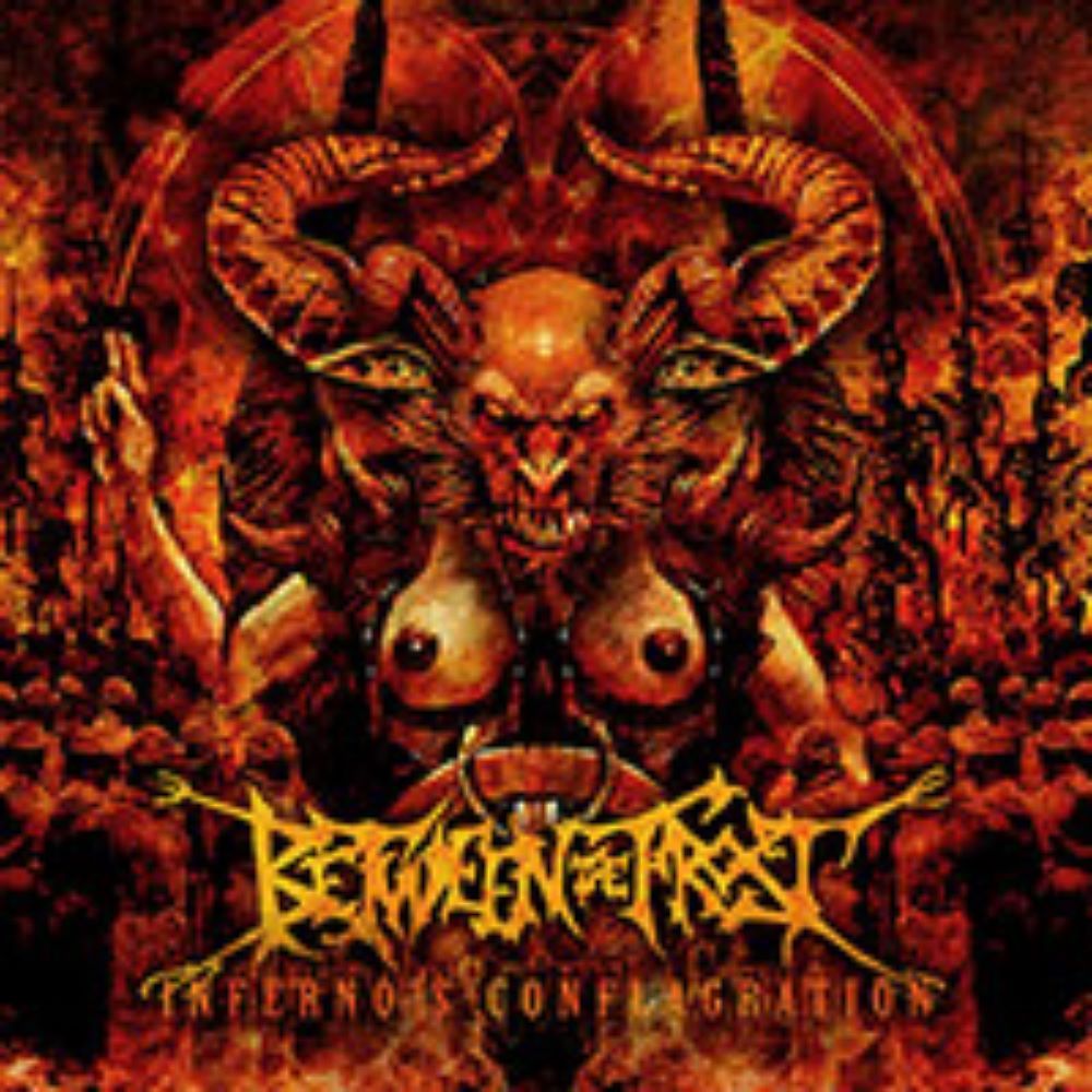 Front cover of "Inferno's Conflagration" by Between The Frost available at Darkwoods Webstore
