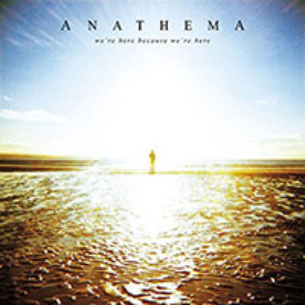 Front cover of "We're Here Because We're Here" by Anathema available at Darkwoods Webstore