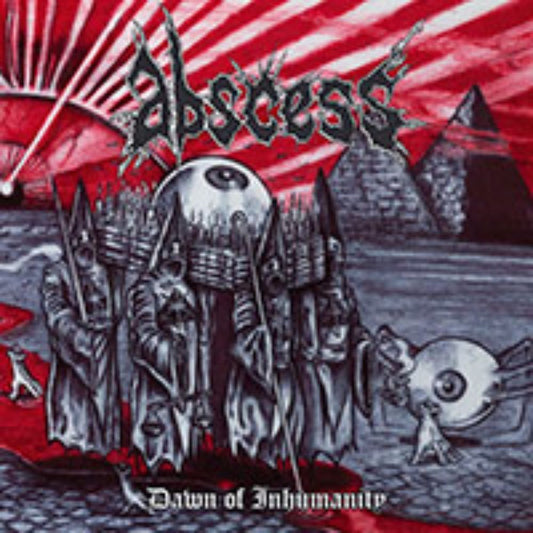 Front cover of "Dawn of Inhumanity" by Abscess available at Darkwoods Webstore