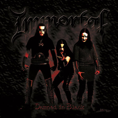 Front cover of "Damned in Black" by Immortal available at Darkwoods Webstore