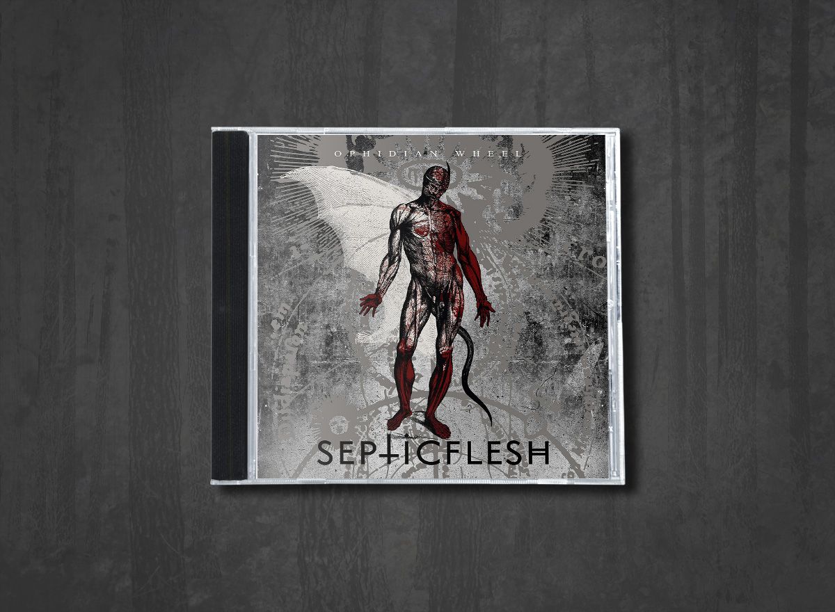 Additional artwork for "Ophidian Wheel" by Septicflesh available at Darkwoods Webstore