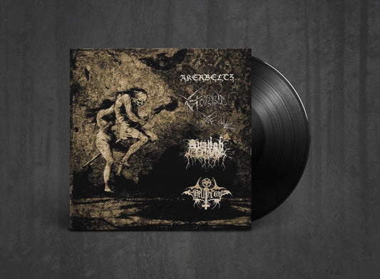 Additional artwork for "Akerbeltz / Avangh Dhür / Morbid Yell / Hellthrone" by Akerbeltz / Avangh Dhür / Morbid Yell / Hellthrone available at Darkwoods Webstore