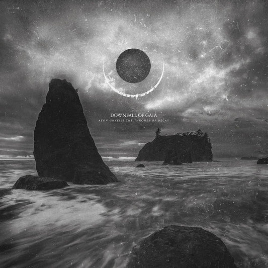 Front cover of "Aeon Unveils the Thrones of Decay" by Downfall of Gaia available at Darkwoods Webstore