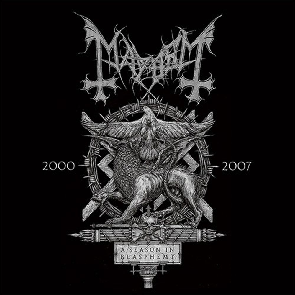 Front cover of "A Season In Blasphemy" by Mayhem available at Darkwoods Webstore