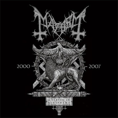 Front cover of "A Season In Blasphemy" by Mayhem available at Darkwoods Webstore