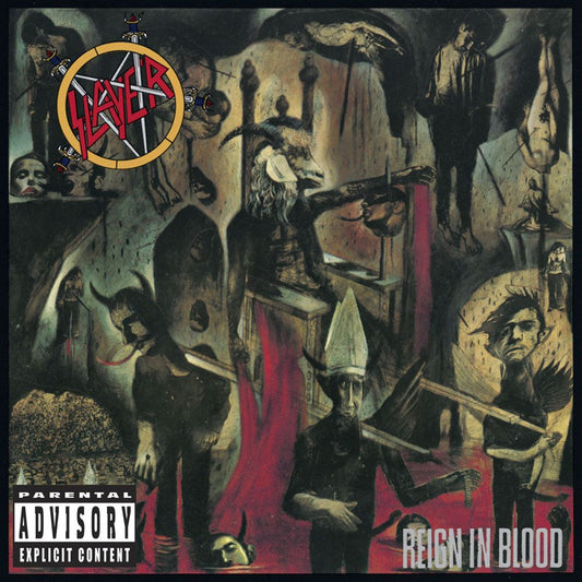 Front cover of "Reign in Blood" by Slayer available at Darkwoods Webstore