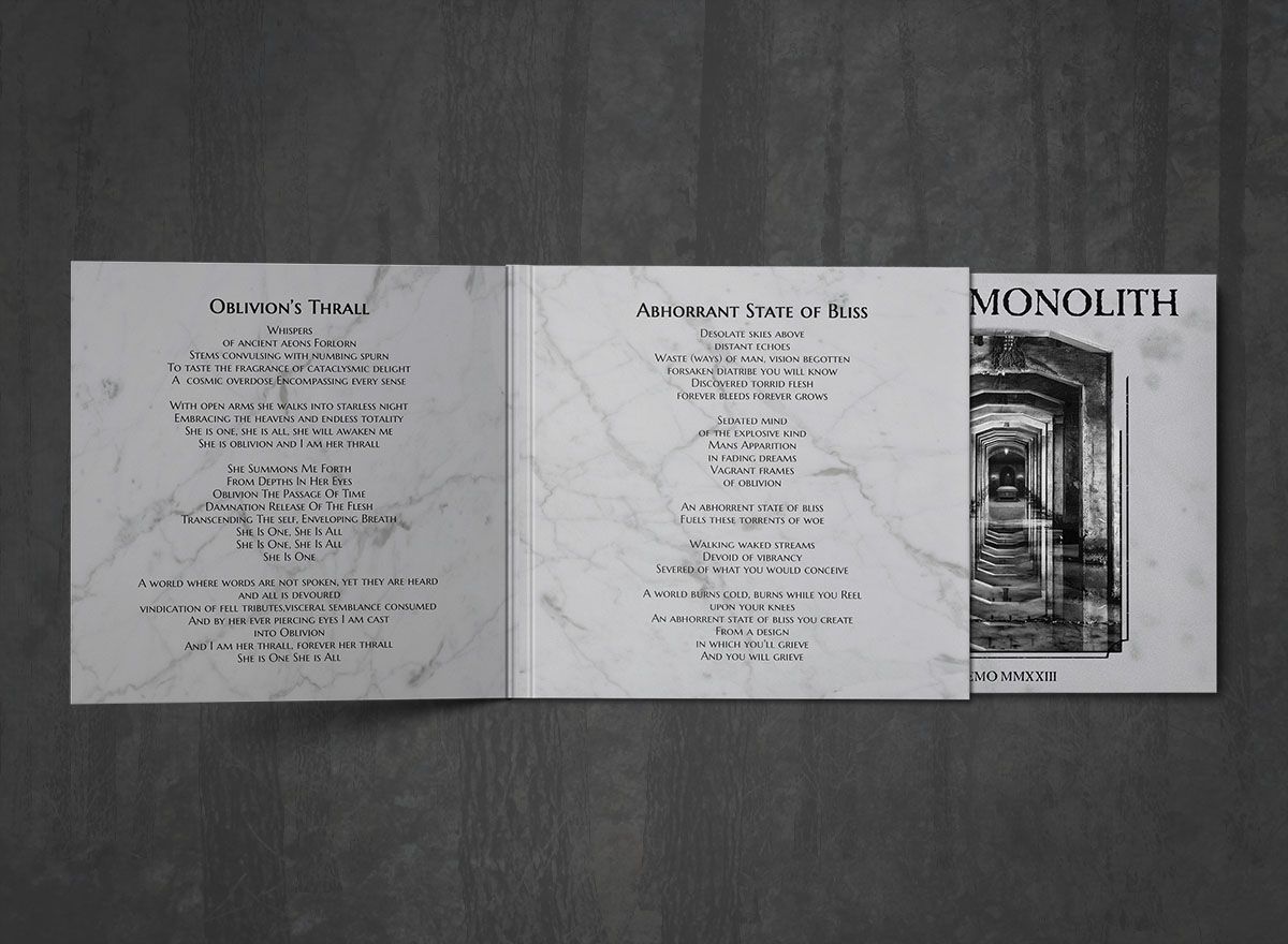 Additional artwork for "Demo I" by Grave Monolith available at Darkwoods Webstore