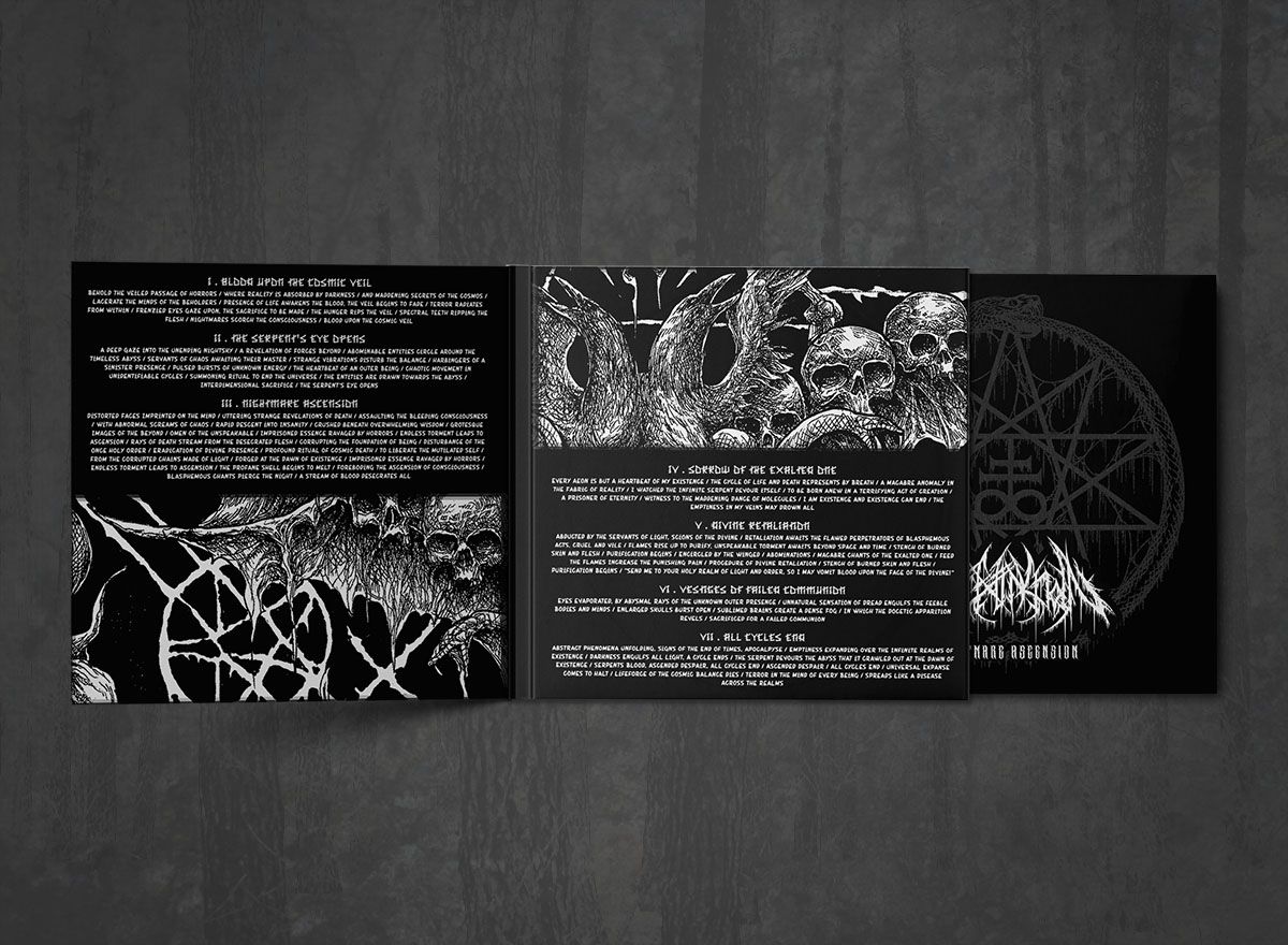 Additional artwork for "Nightmare Ascension" by Cult of Extinction available at Darkwoods Webstore