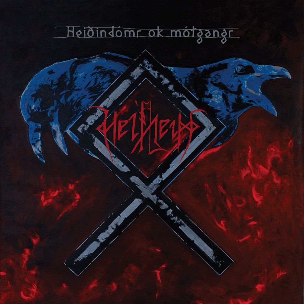 Front cover of "Heiðindómr ok Mótgangr" by Helheim available at Darkwoods Webstore