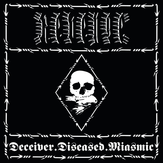 Front cover of "Deceiver​.​Diseased​.​Miasmic" by Revenge available at Darkwoods Webstore