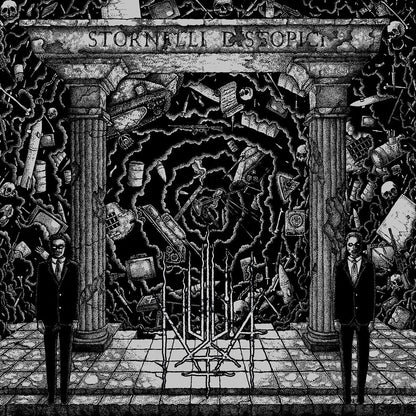 Front cover of "Stornelli Distopici" by Nulla+ available at Darkwoods Webstore