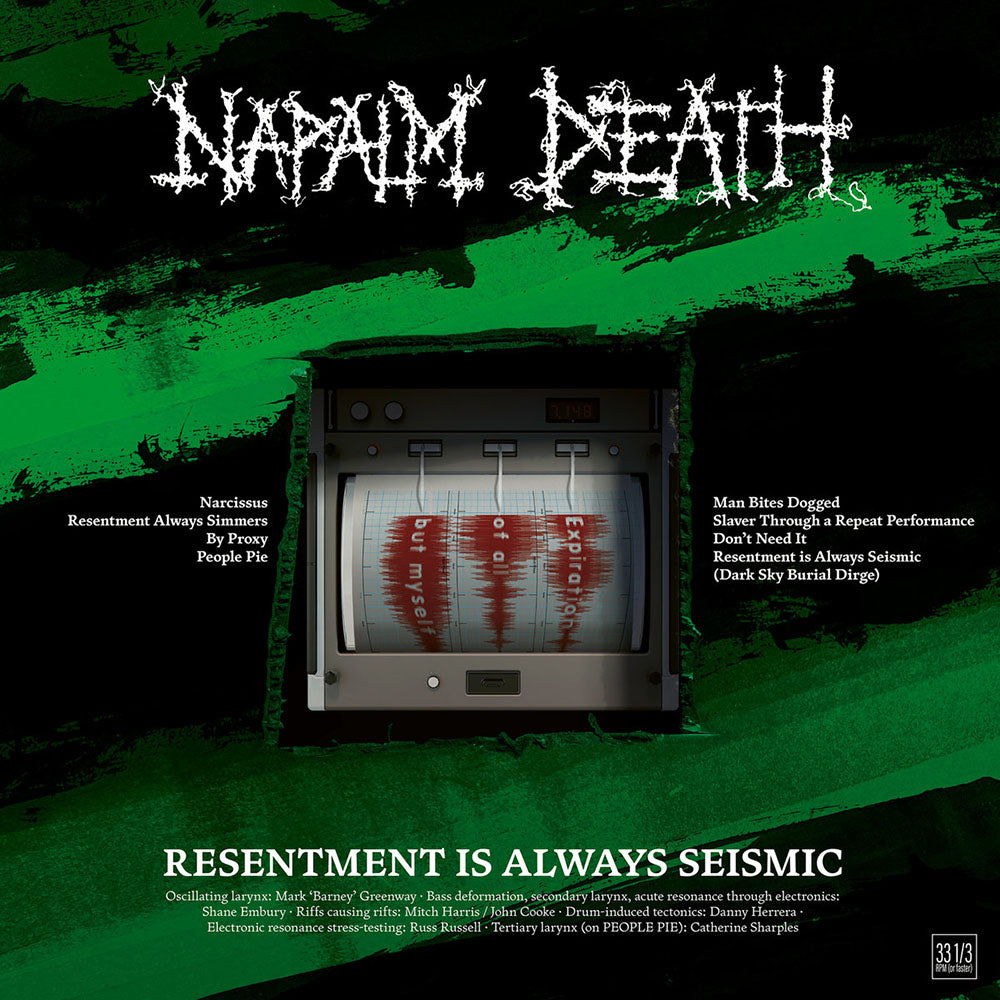 Front cover of "Resentment Is Always Seismic - A Final Throw of Throes" by Napalm Death available at Darkwoods Webstore