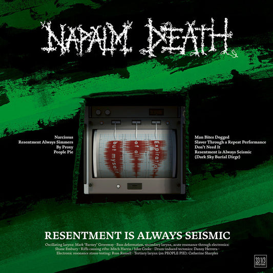 Front cover of "Resentment Is Always Seismic - A Final Throw of Throes" by Napalm Death available at Darkwoods Webstore