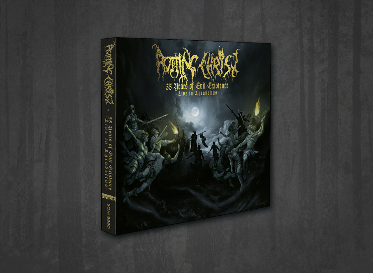 Additional artwork for "35 Years of Evil Existence - Live in Lycabettus" by Rotting Christ available at Darkwoods Webstore